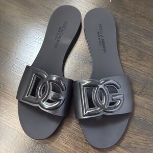 Dolce & Gabbana Black Logo Sandals